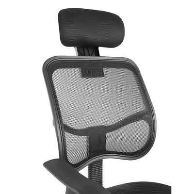 Ergo Office ER-413 Ergonomische bureaustoel Verstelbare hoofdsteun en zithoogte Mesh Swivel Duurzaam Zwart