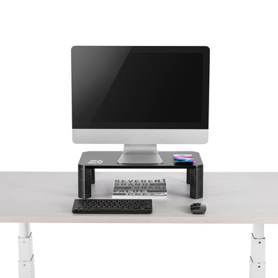 Ergo Office ER-415 Monitor Stand Shelf Wireless Qi Charging Adjustable 17" - 32" 20kg Induction Charger