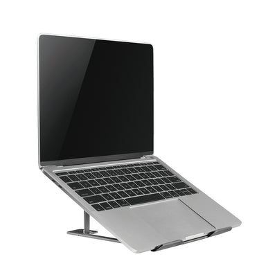 Ultraschlanker, faltbarer Laptopständer aus Aluminium ERGOOFFICE.EU, grau, geeignet für 11-15'' Laptops, ER-416 G