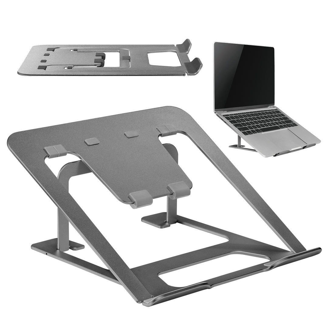 Ultra slim, foldable aluminum laptop stand ERGOOFFICE.EU, gray, suitable for 11-15'' laptops, ER-416 G