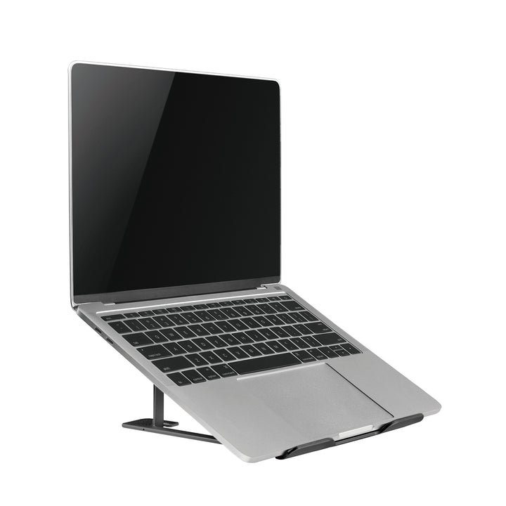 ERGOOFFICE Laptopständer Tragbar 11" - 15'' Aluminium Ultradünn Klappbar 6 Höhenstufen Universala Schwarz