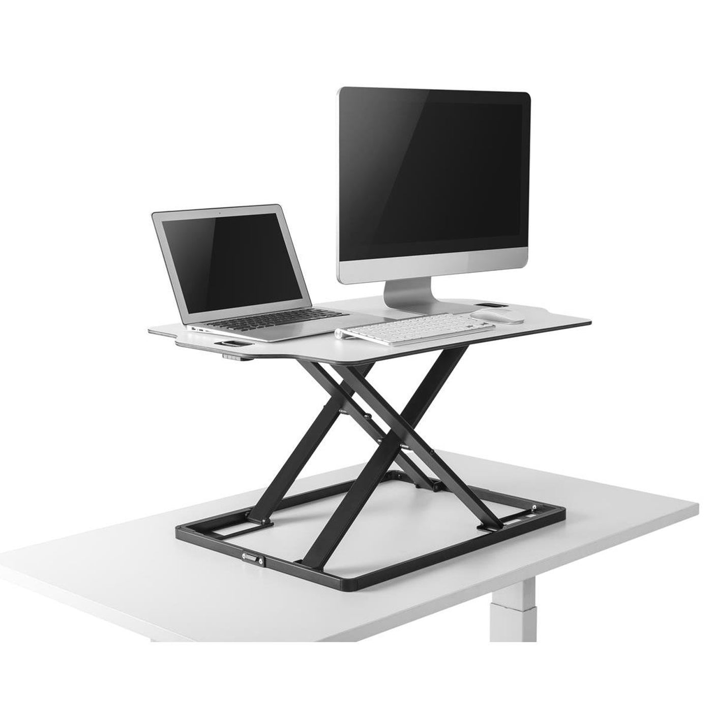 Ergo Office ultradünner Sitz-/Steh-Tischkonverter, weiß, mit Gasfeder, max. 10 kg, ER-420