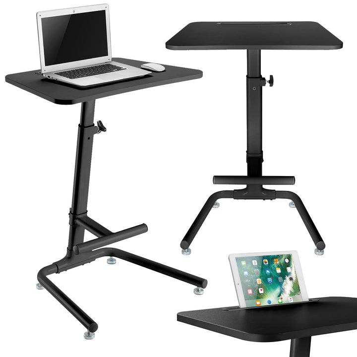 Maclean MC-849B Adjustable Stand Table Universal Height 77 to 120 cm Footrest