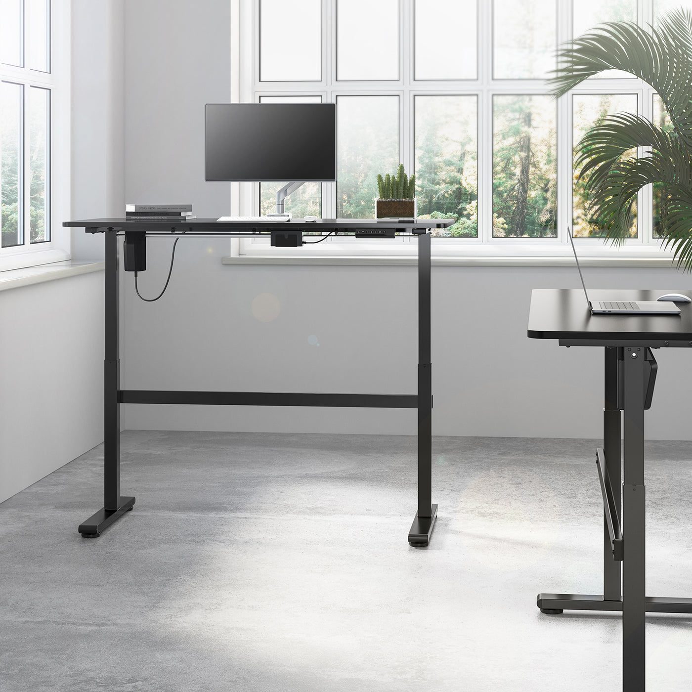 Ergo Office ER-434 Electric Height Adjustable Sit-Stand Desk with Desk Top Gray