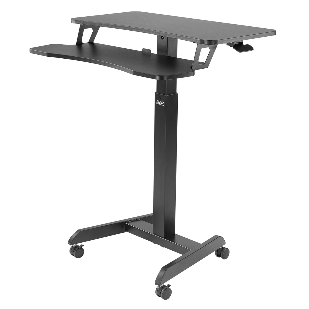 Ergo Office ER-444 B Height Adjustable Sit Stand Desk With Casters Workstation With Double Platform Up To 8kg