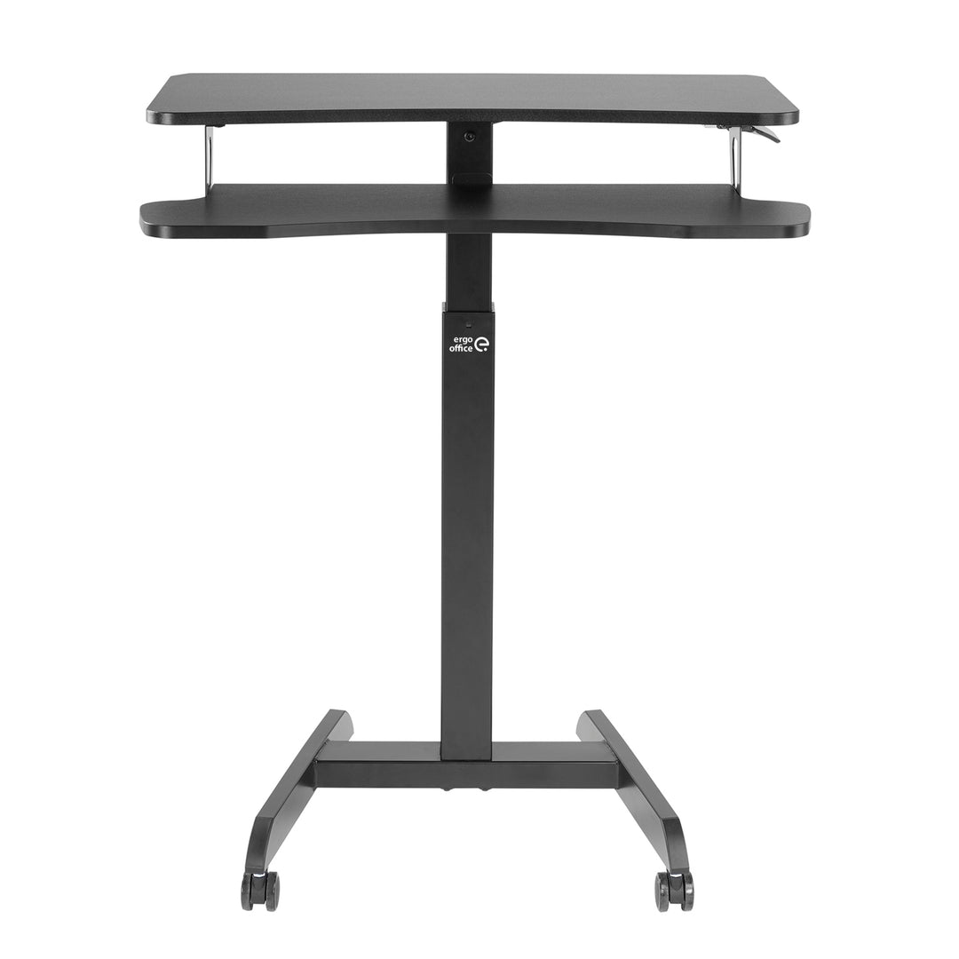 Ergo Office ER-444 B Height Adjustable Sit Stand Desk With Casters Workstation With Double Platform Up To 8kg