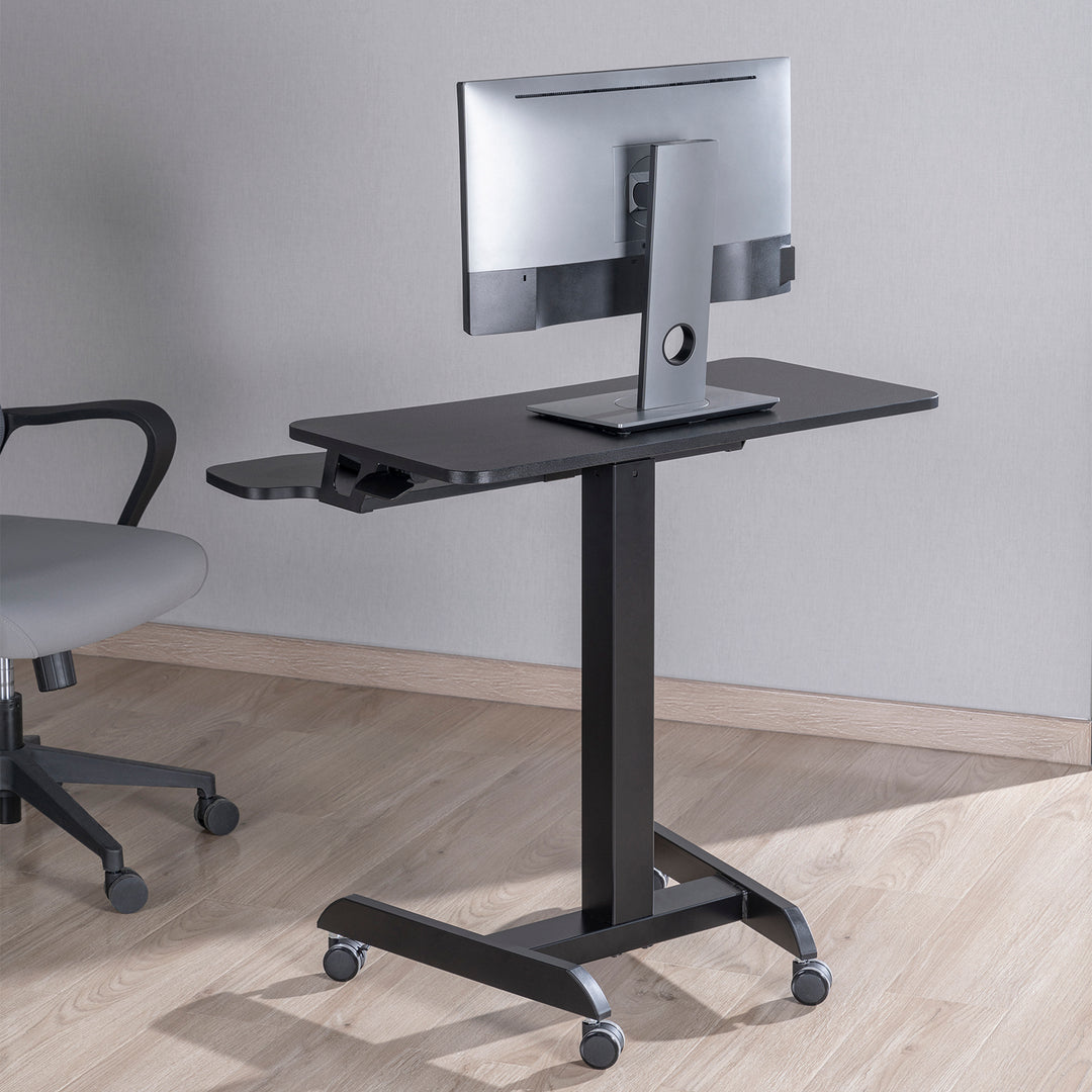 Ergo Office ER-444 B Height Adjustable Sit Stand Desk With Casters Workstation With Double Platform Up To 8kg