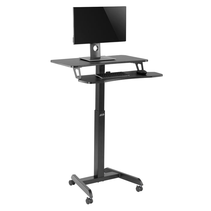 Ergo Office ER-444 B Height Adjustable Sit Stand Desk With Casters Workstation With Double Platform Up To 8kg