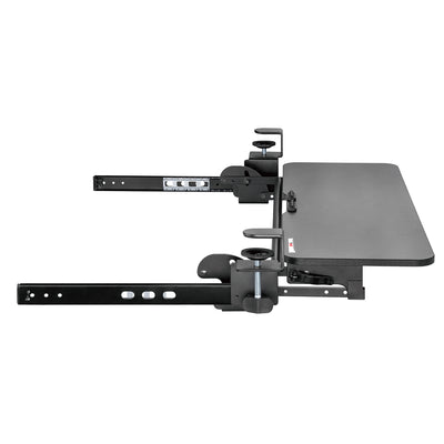 Maclean MC-462 Adjustable Keyboard Tray 67x24cm Slide-Out Sliding for Under-Desk Mounting with C-Clamp Mount Maximum Load 5 kg Height Adjustment