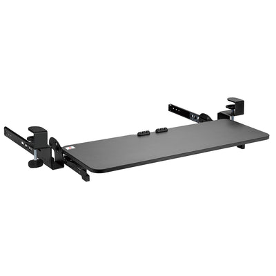 Maclean MC-462 Adjustable Keyboard Tray 67x24cm Slide-Out Sliding for Under-Desk Mounting with C-Clamp Mount Maximum Load 5 kg Height Adjustment