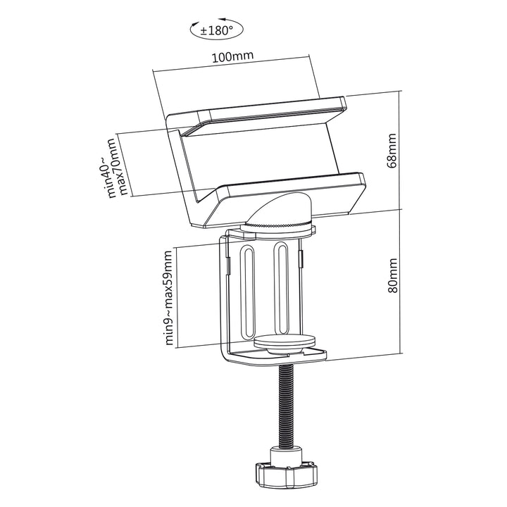 Maclean MC-470 Table Mount for Power Strip from 40 to 70 mm Cable Management for Desk/Table Top Multiple Connector Strip Attachment Organiser (White)